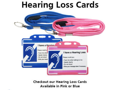 Hearing Loss Card & Badge – Blue or Pink